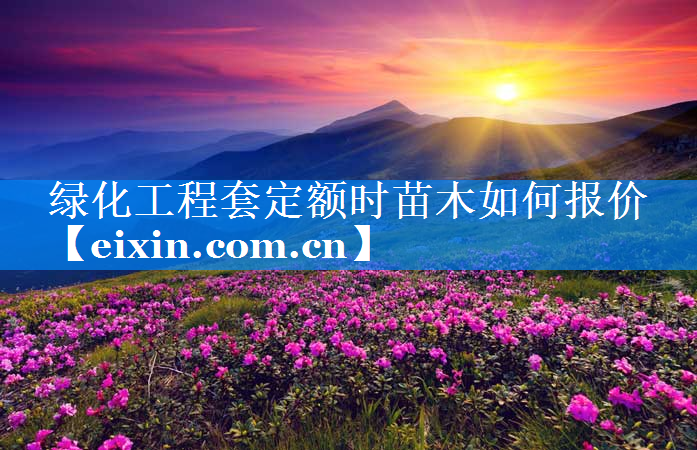 綠化工程套定額時苗木如何報價
